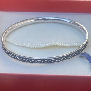 James Avery solid sterling silver dot and  swirl bangle bracelet